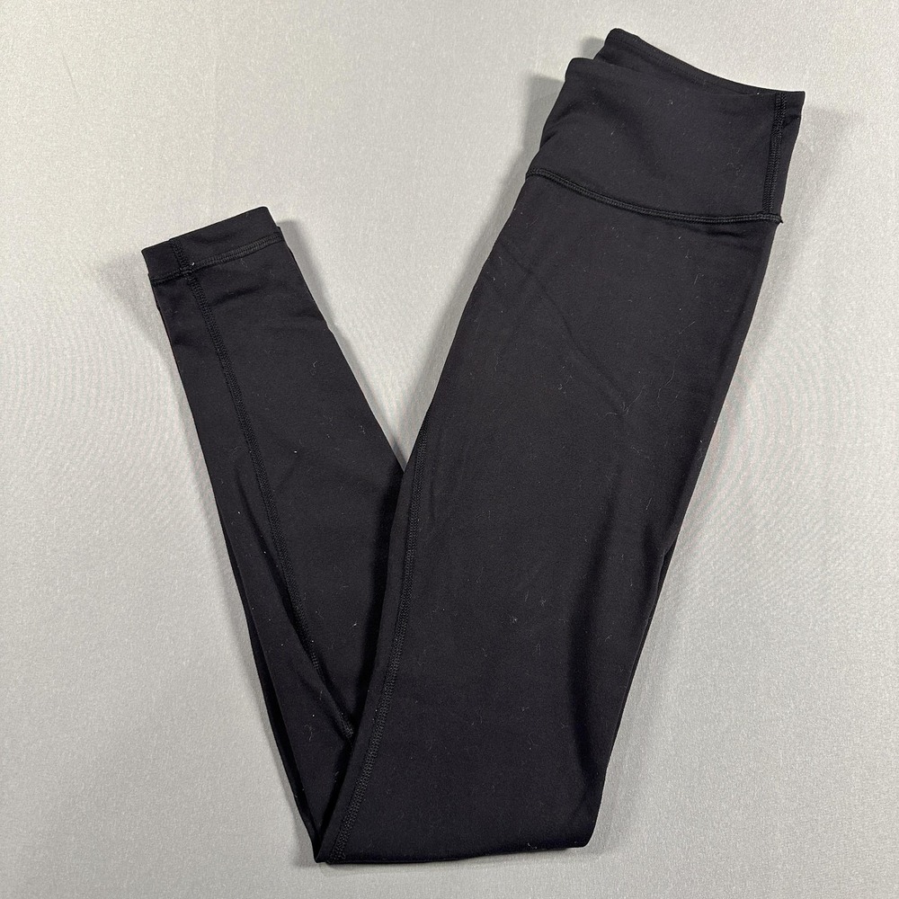 Lululemon Leggings Womens 4 Black High Rise Ankle Yoga Athletic Stretch Gym